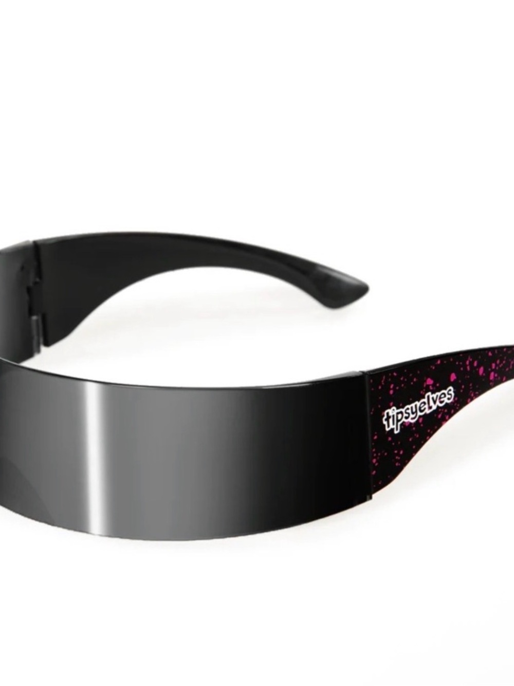 Tipsy Elves Black Shield Visor Sunglasses with Case-NWT